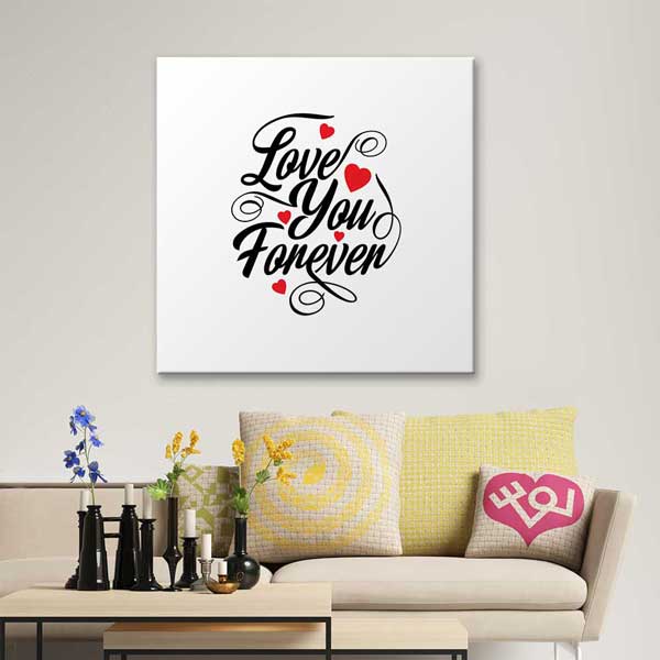 kanvas-tablo-4479-03 Love You Forever Yazılı Romantik Kanvas Tablo 4479