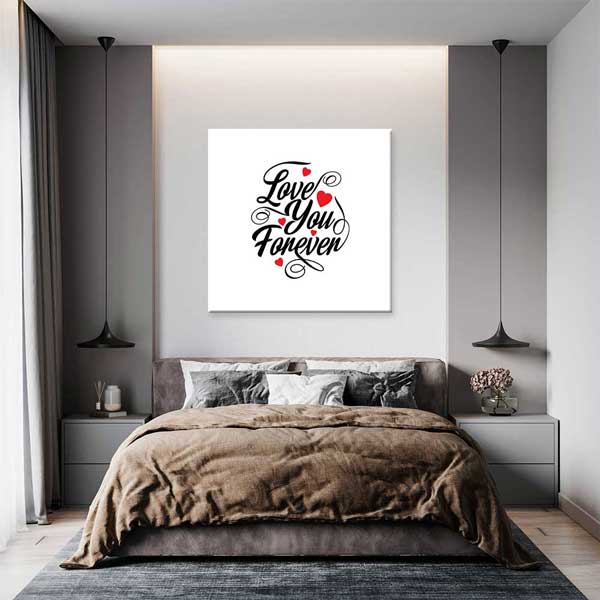 kanvas-tablo-4479-05 Love You Forever Yazılı Romantik Kanvas Tablo 4479