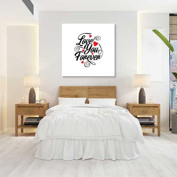 kanvas-tablo-4479-06 Love You Forever Yazılı Romantik Kanvas Tablo 4479