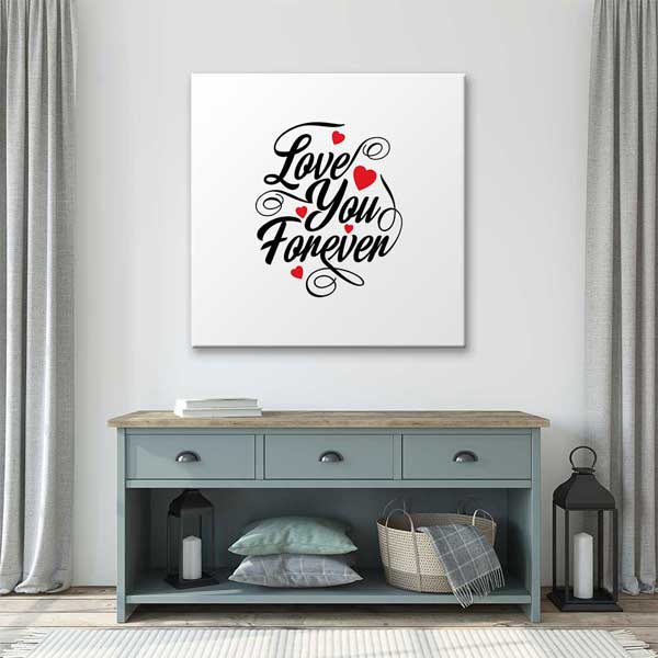 kanvas-tablo-4479-07 Love You Forever Yazılı Romantik Kanvas Tablo 4479