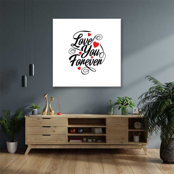 kanvas-tablo-4479-08 Love You Forever Yazılı Romantik Kanvas Tablo 4479