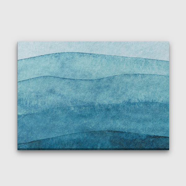 Mavi Tonlarda Soyut Deniz Katmanları Duvar Tablosu 4578