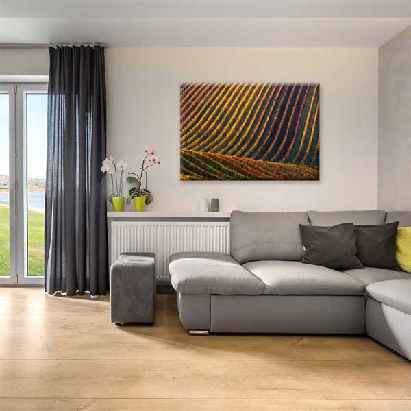 Renkli Tarla Sıraları Sonbahar Manzarası Kanvas Tablo 4682