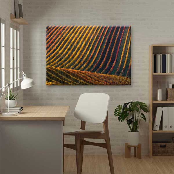 Renkli Tarla Sıraları Sonbahar Manzarası Kanvas Tablo 4682