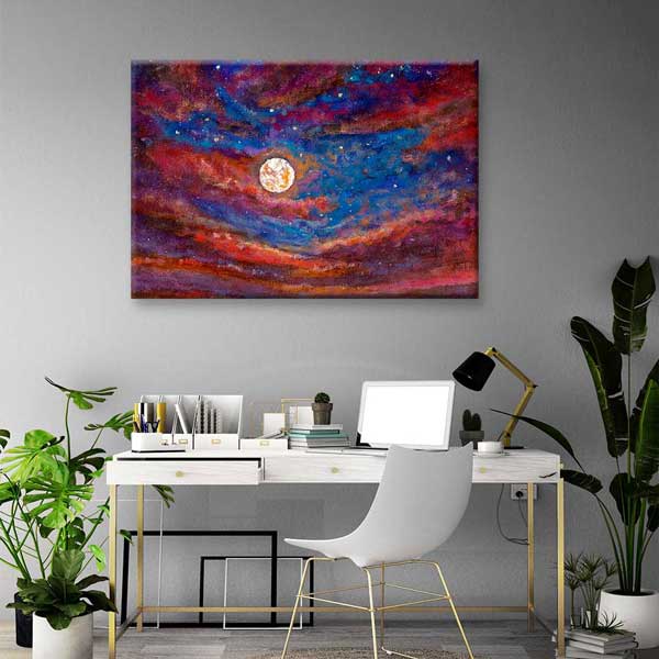 Soyut Kozmik Gece Gökyüzü Kanvas Tablo 4315