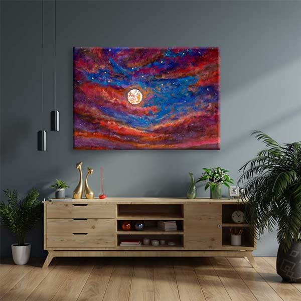 Soyut Kozmik Gece Gökyüzü Kanvas Tablo 4315