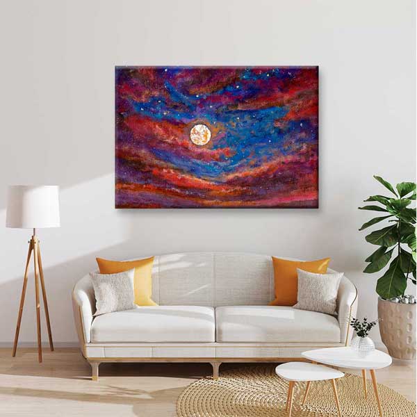 Soyut Kozmik Gece Gökyüzü Kanvas Tablo 4315