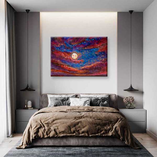 Soyut Kozmik Gece Gökyüzü Kanvas Tablo 4315