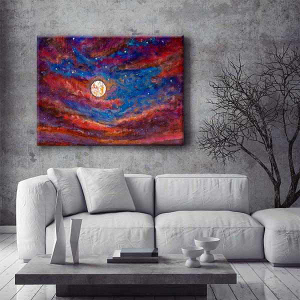 Soyut Kozmik Gece Gökyüzü Kanvas Tablo 4315