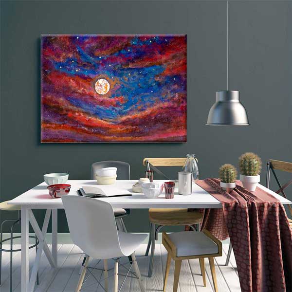 Soyut Kozmik Gece Gökyüzü Kanvas Tablo 4315