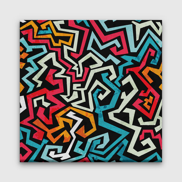 Geometrik Labirent Desen Soyut Kanvas Tablo 5001