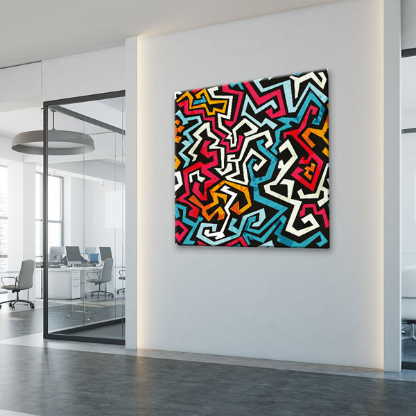 Geometrik Labirent Desen Soyut Kanvas Tablo 5001