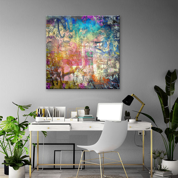 Dokulu Renk Katmanları Soyut Kanvas Tablo 5003