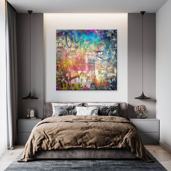 Dokulu Renk Katmanları Soyut Kanvas Tablo 5003