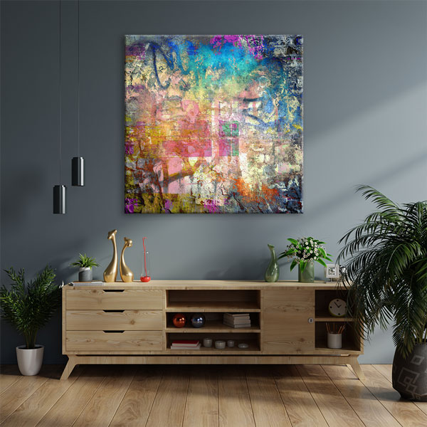 Dokulu Renk Katmanları Soyut Kanvas Tablo 5003