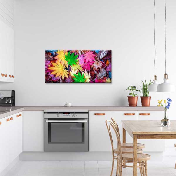 Renkli Sonbahar Yaprakları Temalı Kanvas Tablo 4239