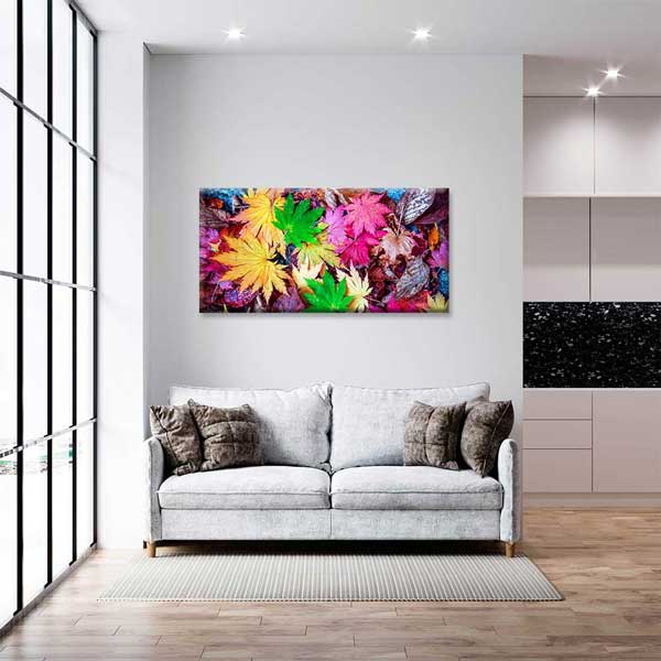 Renkli Sonbahar Yaprakları Temalı Kanvas Tablo 4239