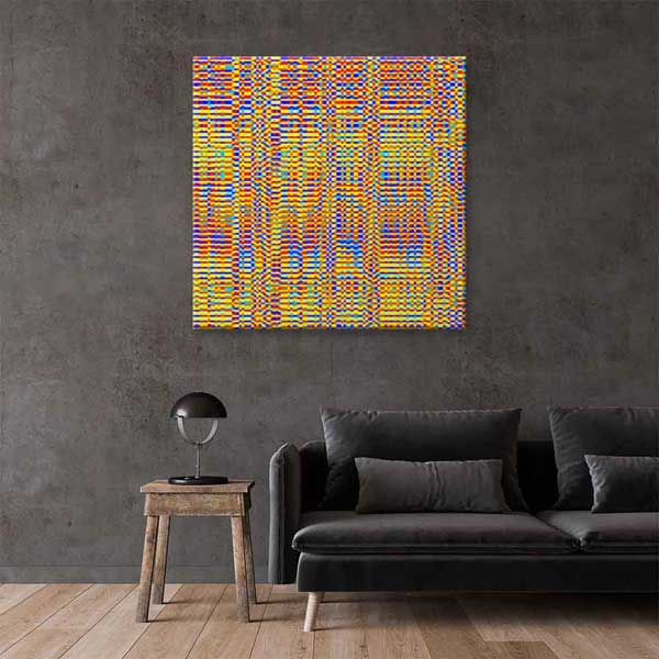 Renkli Piksel Desenli Soyut Sanat Kanvas Tablo 4133