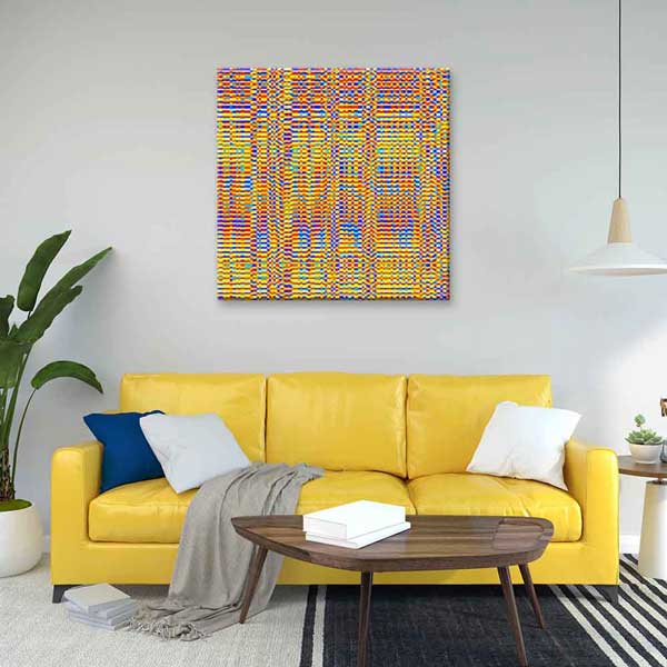 Renkli Piksel Desenli Soyut Sanat Kanvas Tablo 4133