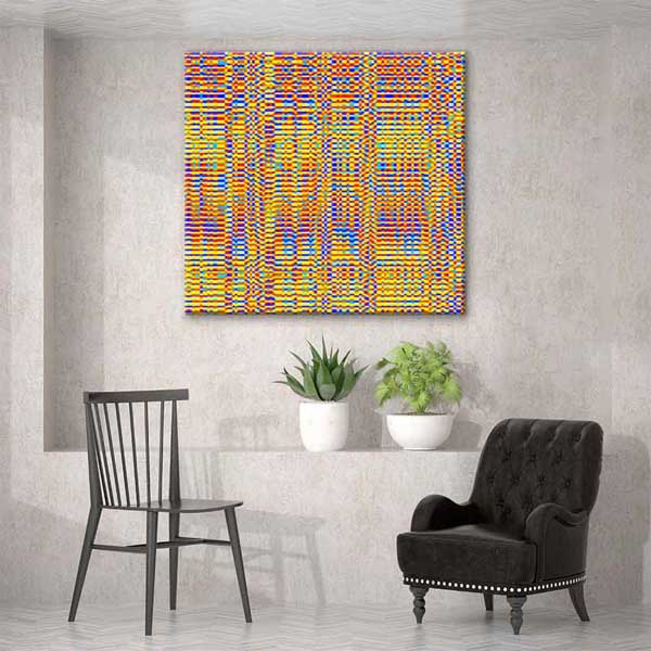 Renkli Piksel Desenli Soyut Sanat Kanvas Tablo 4133