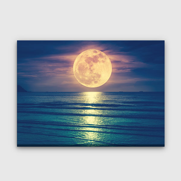 Dolunay ve Deniz Yansıması Kanvas Tablo 4382