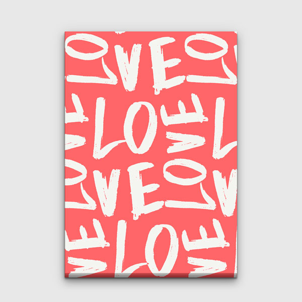 Love Tipografi Desenli Romantik Kanvas Tablo 4483