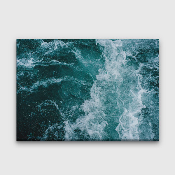 Turkuaz Dalgalar Soyut Deniz Dokusu Duvar Tablosu 4575