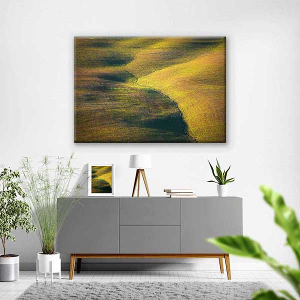 Kıvrımlı Tarla Desenleri Manzarası Kanvas Tablo 4679