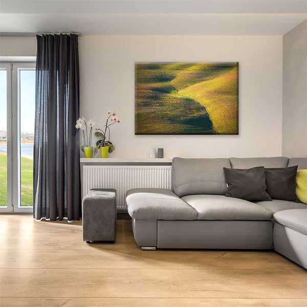 Kıvrımlı Tarla Desenleri Manzarası Kanvas Tablo 4679