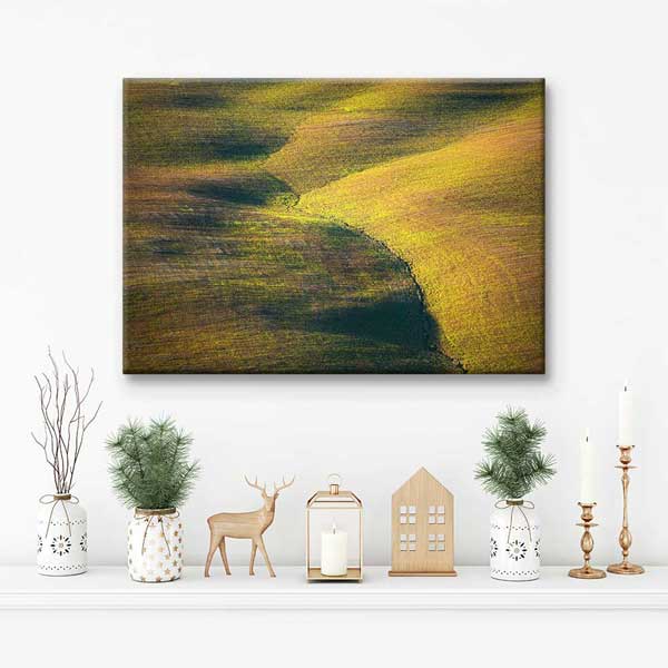 Kıvrımlı Tarla Desenleri Manzarası Kanvas Tablo 4679