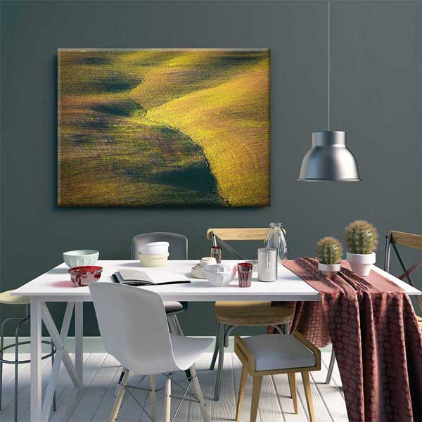 Kıvrımlı Tarla Desenleri Manzarası Kanvas Tablo 4679