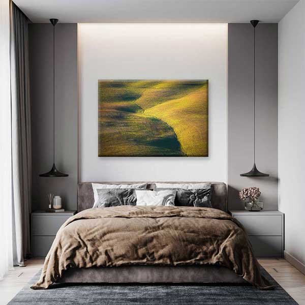 Kıvrımlı Tarla Desenleri Manzarası Kanvas Tablo 4679