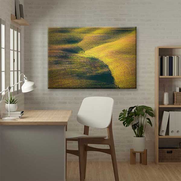 Kıvrımlı Tarla Desenleri Manzarası Kanvas Tablo 4679