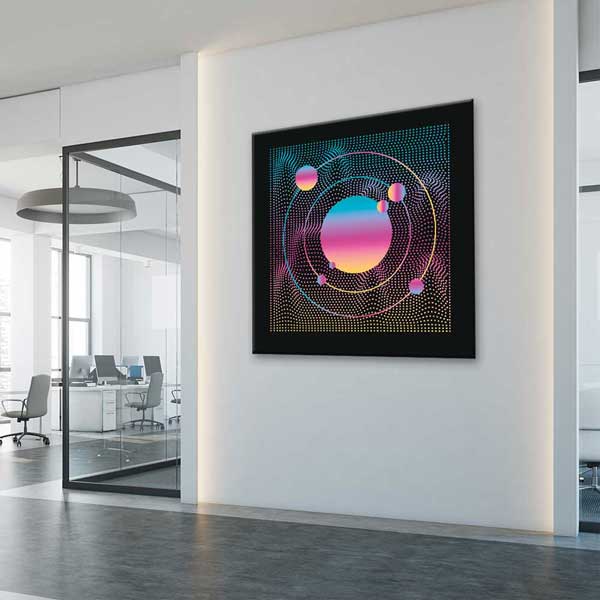 Soyut Kozmik Orbit Halftone Dijital Sanat Kanvas Duvar Tablosu 4818