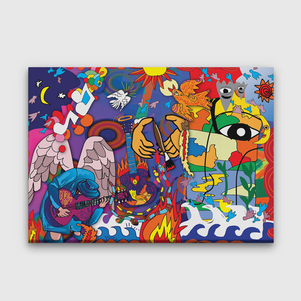 Renkli Hikaye Grafiti Kanvas Tablo 4987