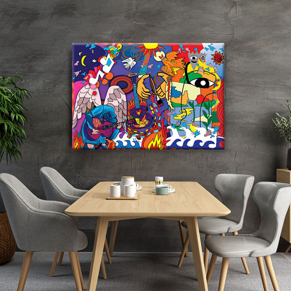 Renkli Hikaye Grafiti Kanvas Tablo 4987