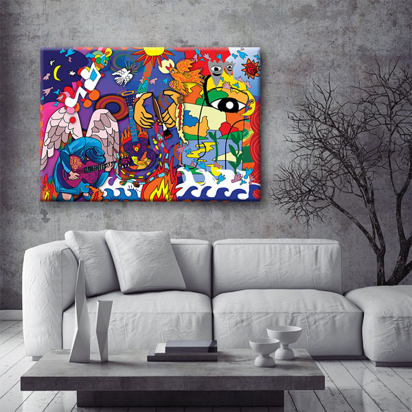 Renkli Hikaye Grafiti Kanvas Tablo 4987