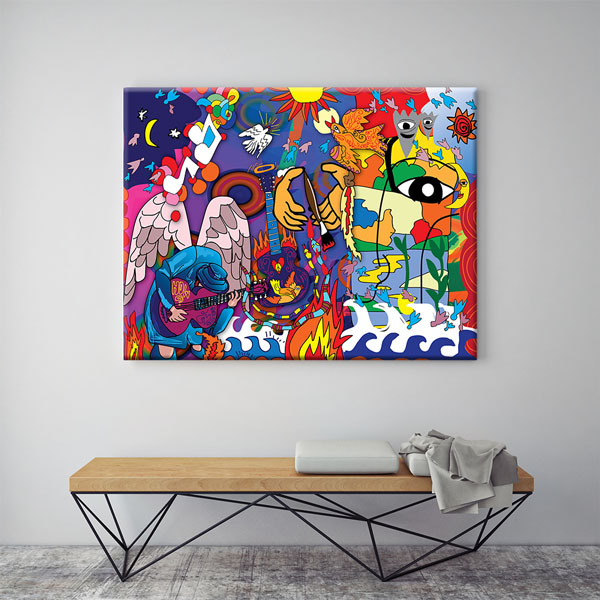 Renkli Hikaye Grafiti Kanvas Tablo 4987