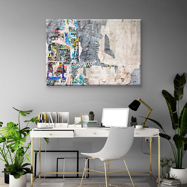 Yırtık Afiş Dokulu Grafiti Kanvas Tablo 4988