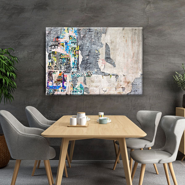 Yırtık Afiş Dokulu Grafiti Kanvas Tablo 4988