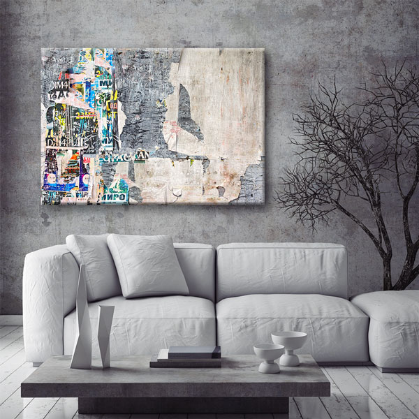 Yırtık Afiş Dokulu Grafiti Kanvas Tablo 4988