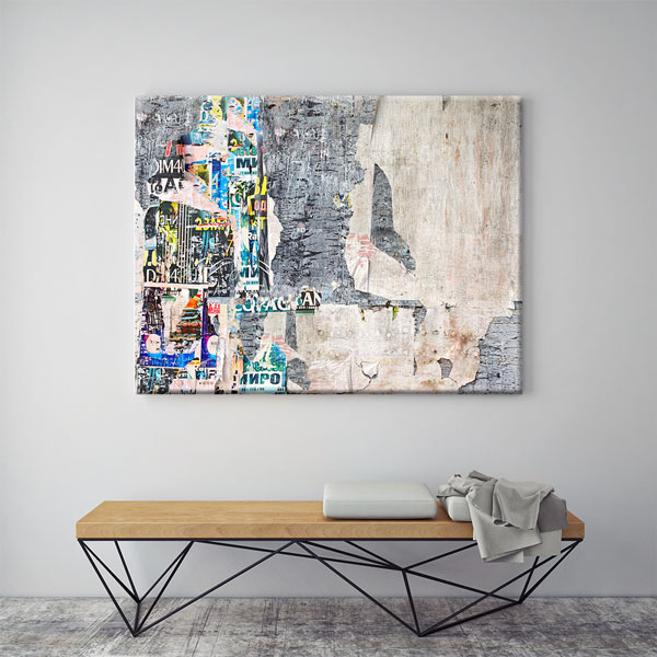Yırtık Afiş Dokulu Grafiti Kanvas Tablo 4988