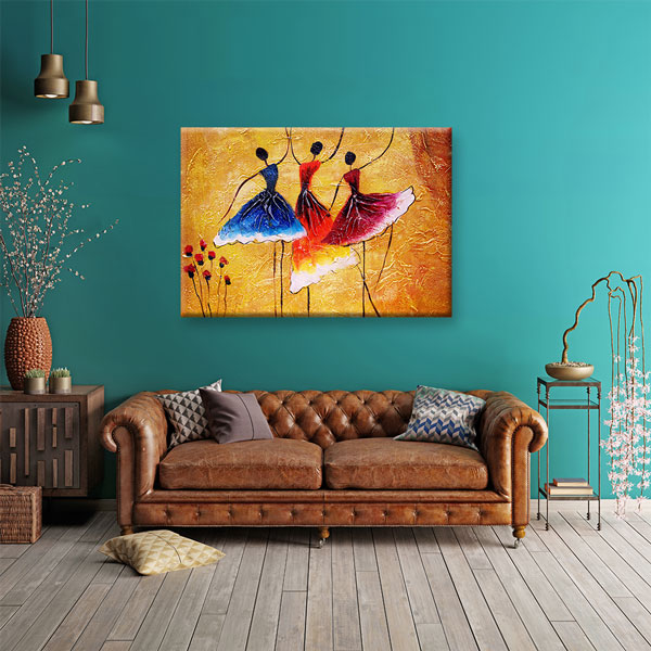 Renkli Dansçı Figürleri Temalı Sanatsal Kanvas Tablo 5047