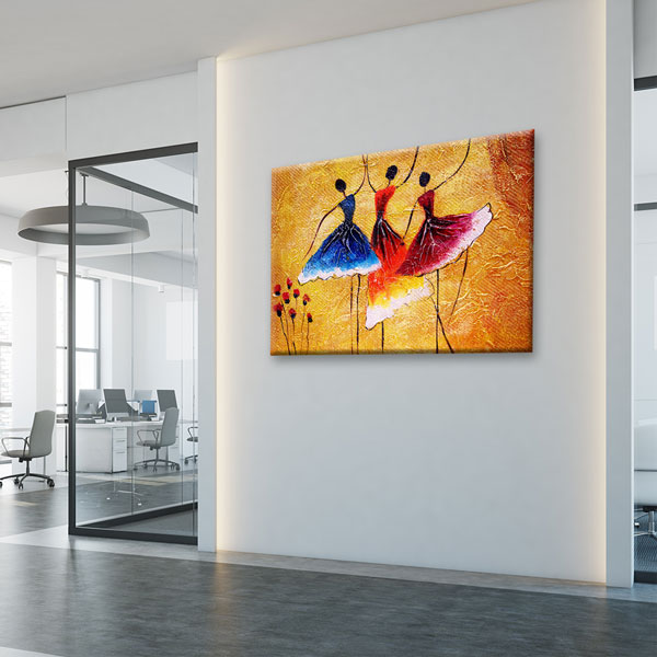 Renkli Dansçı Figürleri Temalı Sanatsal Kanvas Tablo 5047