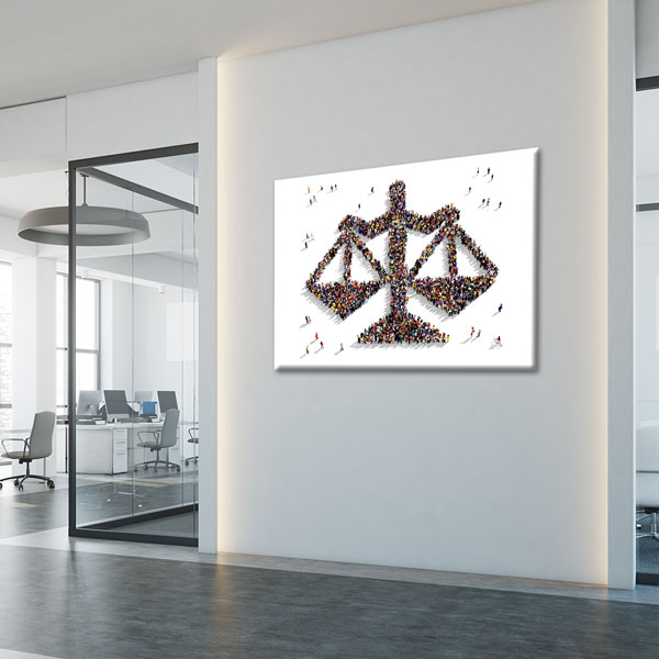 kanvas-tablolar-5256-04 İnsan Figürlerinden Oluşan Adalet Terazisi Temalı Kanvas Tablo – 5256