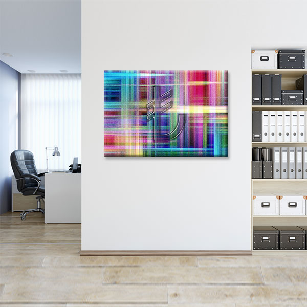 Türk Lirası Sembollü Renkli Modern Kanvas Duvar Tablosu – 5327