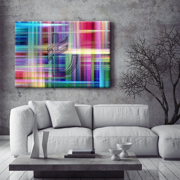 Türk Lirası Sembollü Renkli Modern Kanvas Duvar Tablosu – 5327