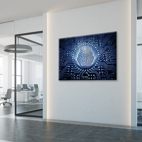 Modern Yapay Zekâ ve Beyin Devre Tasarımlı Kanvas Duvar Tablosu – 5447