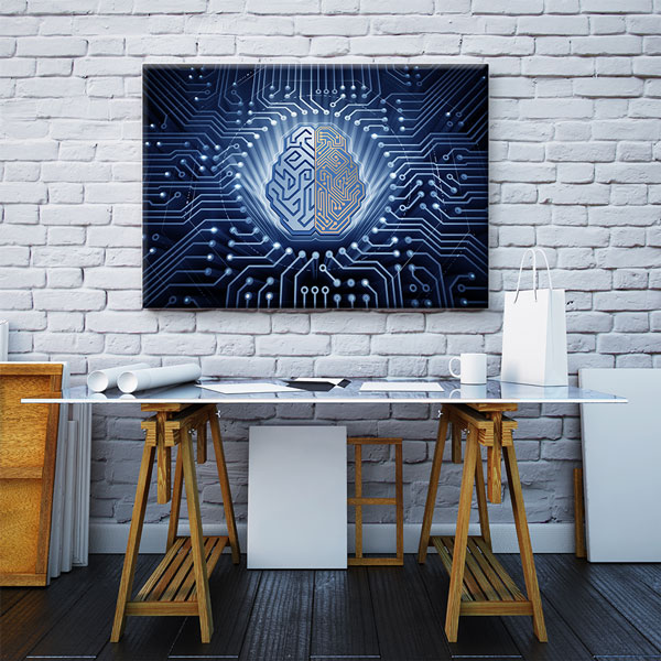 Modern Yapay Zekâ ve Beyin Devre Tasarımlı Kanvas Duvar Tablosu – 5447