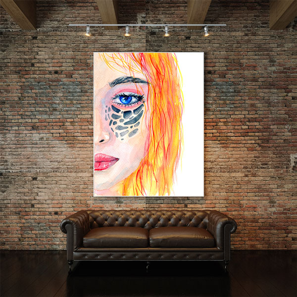 kanvas-tablolar-5671-01 Sanatsal Portre Kadın Yüzü Kuaför Duvar Tablosu – 5671